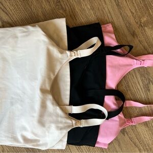 Stylish Women's pumping/nursing Tops - Cream, Black, and Pink